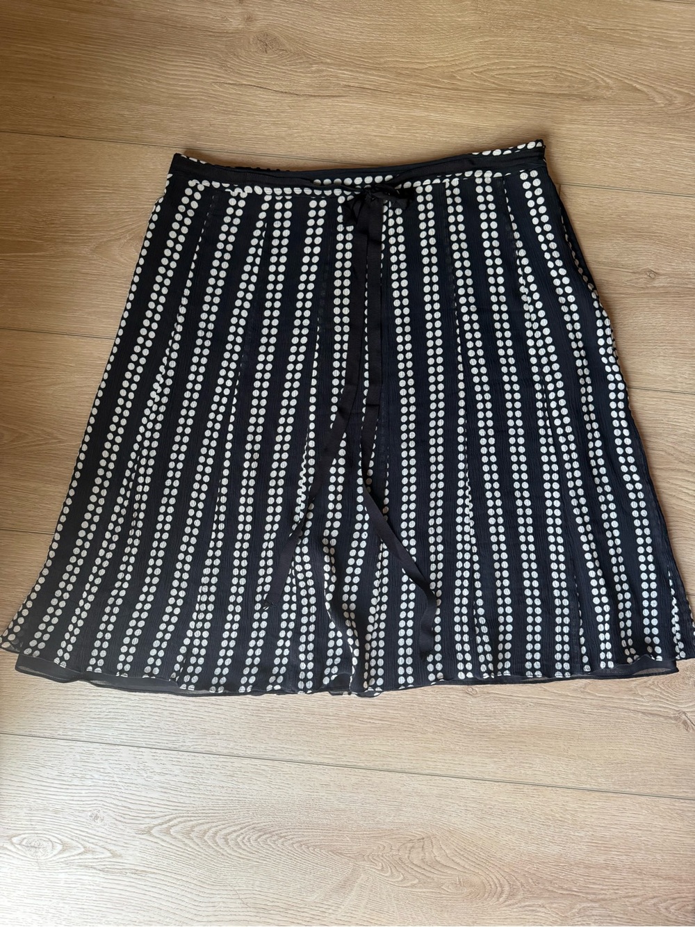 JohnPaulRichard Black Skirt with White Dot Stripes